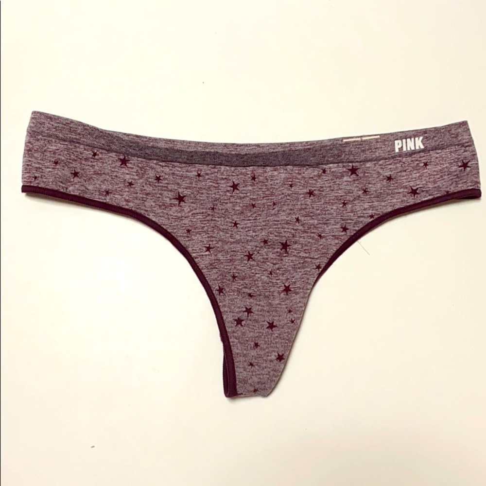 NWT pink Victoria’s Secret burgundy thong size: S